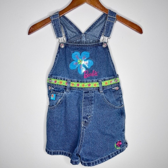 Barbie Other - Vintage 1998 Barbie Denim Blue Overalls Shortalls 6